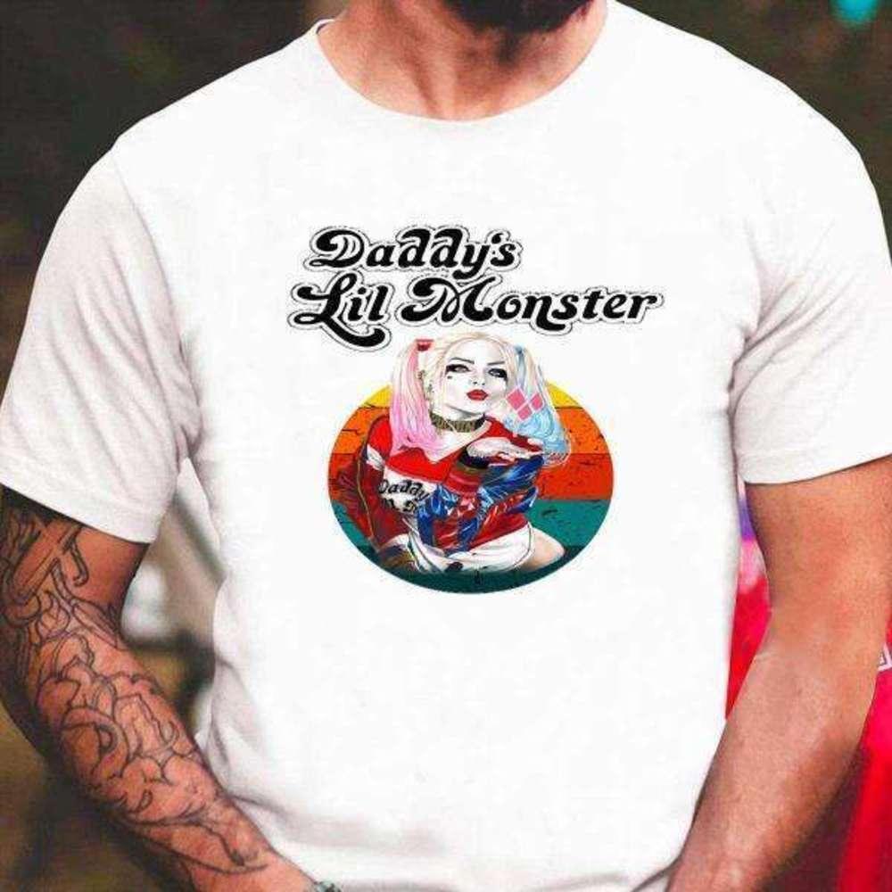 Daddys Lil Monster Harley Quinn Inspired Pop Culture Graphic Fan Gift T-Shirt